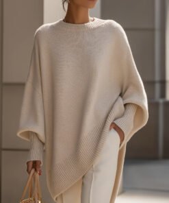Oversized Knit Poncho Sweater